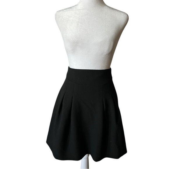 ba&sh Black Pleated A-line Mini wool blend  Skirt - Picture 1 of 7